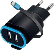 TC-02 WALL CHARGER 2XUSB 2.4A WITH CABLE TYPE-C BLACK FOREVER από το e-SHOP