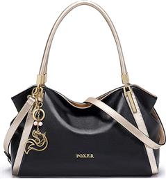 ΔΕΡΜΑΤΙΝΗ ΓΥΝΑΙΚΕΙΑ ΤΣΑΝΤΑ SHOPPER 'ΩΜΟΥ 926097F ΜΑΥΡΟ FOXER