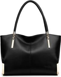 ΔΕΡΜΑΤΙΝΗ ΓΥΝΑΙΚΕΙΑ ΤΣΑΝΤΑ SHOPPER 'ΩΜΟΥ 938032F ΜΑΥΡΟ FOXER