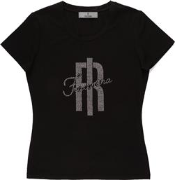 ΓΥΝΑΙΚΕΙΟ Τ-SHIRT ΜΕ ΣΤΡΑΣ - FP25ST3002J449N5-117 ΜΠΛΕ ΣΚΟΥΡΟ FRACOMINA