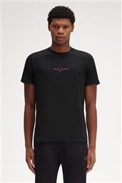 ΑΝΔΡΙΚΗ ΜΠΛΟΥΖΑ EMBROIDERED T-SHIRT M4580-S76 ΜΑΥΡΟ FRED PERRY