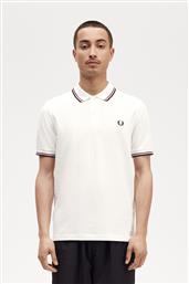 ΑΝΔΡΙΚΗ ΜΠΛΟΥΖΑ TWIN TIPPED POLO M3600-T60 WHITE FRED PERRY