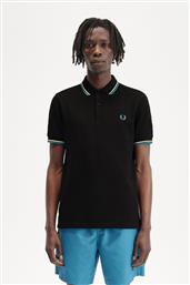 ΑΝΔΡΙΚΗ ΜΠΛΟΥΖΑ TWIN TIPPED POLO M3600-U96 ΜΑΥΡΟ FRED PERRY