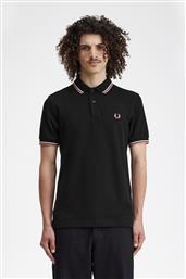 ΑΝΔΡΙΚΗ ΜΠΛΟΥΖΑ TWIN TIPPED POLO M3600-V04 ΜΑΥΡΟ FRED PERRY