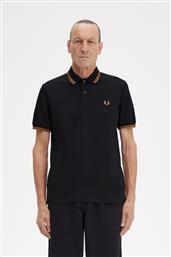 ΑΝΔΡΙΚΗ ΜΠΛΟΥΖΑ TWIN TIPPED POLO M3600-V30 ΜΑΥΡΟ FRED PERRY