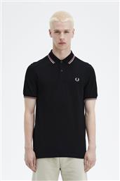 ΑΝΔΡΙΚΗ ΜΠΛΟΥΖΑ TWIN TIPPED POLO M3600-V31 ΜΑΥΡΟ FRED PERRY