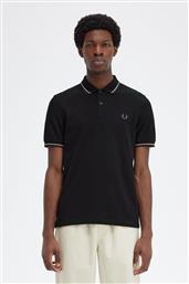 ΑΝΔΡΙΚΗ ΜΠΛΟΥΖΑ TWIN TIPPED POLO M3600-V34 ΜΑΥΡΟ FRED PERRY