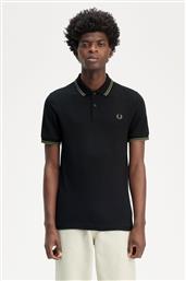 ΑΝΔΡΙΚΗ ΜΠΛΟΥΖΑ TWIN TIPPED POLO M3600-W90 ΜΑΥΡΟ FRED PERRY