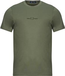 T-SHIRT ΜΕ ΚΟΝΤΑ ΜΑΝΙΚΙΑ EMBROIDERED FRED PERRY