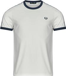 T-SHIRT ΜΕ ΚΟΝΤΑ ΜΑΝΙΚΙΑ TAPED RINGER T-SHIRT FRED PERRY