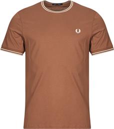 T-SHIRT ΜΕ ΚΟΝΤΑ ΜΑΝΙΚΙΑ TWIN TIPPED FRED PERRY