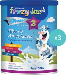 ΣΕΤ FREZYLAC SILVER 3 ΑΓΕΛΑΔΙΝΟ ΓΑΛΑ ΣΕ ΣΚΟΝΗ 3ΗΣ ΒΡΕΦΙΚΗΣ ΗΛΙΚΙΑΣ ΜΕΤΑ ΤΟΝ 12Ο ΜΗΝΑ 1200G (3X400G) FREZYDERM