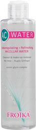 AC WATER MICELLAR CLEANSING WATER ΜΥΚΗΛΙΑΚΟ ΝΕΡΟ ΚΑΘΑΡΙΣΜΟΥ - ΝΤΕΜΑΚΙΓΙΑΖ ΓΙΑ ΛΙΠΑΡΟ ΔΕΡΜΑ ΜΕ ΤΑΣΗ ΑΚΜΗΣ 200ML FROIKA