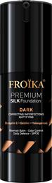 PREMIUM SILK FOUNDATION SPF30 MAKEUP ΓΙΑ ΜΑΤ ΑΠΟΤΕΛΕΣΜΑ ΜΕ ΑΝΤΙΓΗΡΑΝΤΙΚΗ ΔΡΑΣΗ & ΔΕΙΚΤΗ ΠΡΟΣΤΑΣΙΑΣ 30ML - DARK FROIKA