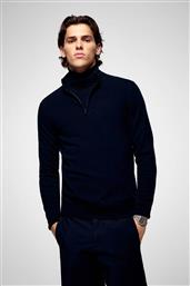 FROM FUTURE ΑΝΔΡΙΚΟ ΠΟΥΛΟΒΕΡ ΜΕ ΨΗΛΟ ΛΑΙΜΟ ΚΑΙ 1/2 ΦΕΡΜΟΥΑΡ REGULAR FIT - PERMMPM00014W ΜΑΥΡΟ