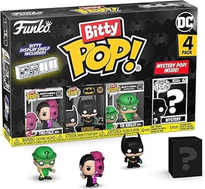 BITTY POP! - DC SUPER HEROES - TWO FACE/BATMAN/THE RIDDLER/MYSTERY 4-PACK FUNKO