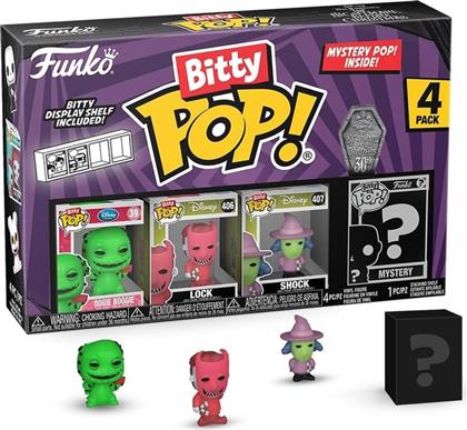 BITTY POP! DISNEY - OOGIE BOOGIE, LOCK, SHOCK AND MYSTERY CHASE 4-PACK FUNKO