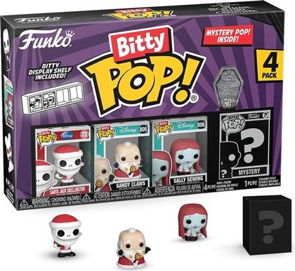 BITTY POP! DISNEY - SANTA JACK SKELLINGTON, SANDY CLAWS, SALLY SEWING AND MYSTERY CHASE 4-PACK FUNKO