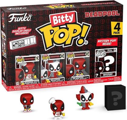 BITTY POP! MARVEL - DEADPOOL (BACKYARD GRILLER), DEADPOOL (CLOWN), DEADPOOL (BEDTIME) AND CHASE MYSTERY 4-PACK FUNKO