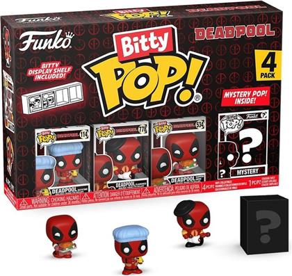 BITTY POP! MARVEL - DEADPOOL (BATHTIME), DEADPOOL (FLAMENCO), DEADPOOL (SUPPER HERO) AND CHASE MYSTERY 4-PACK FUNKO