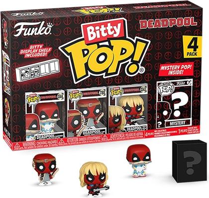 BITTY POP! MARVEL - DEADPOOL (SLEEPOVER), DEADPOOL (LARP), DEADPOOL (HEAVY METAL) AND CHASE MYSTERY 4-PACK FUNKO