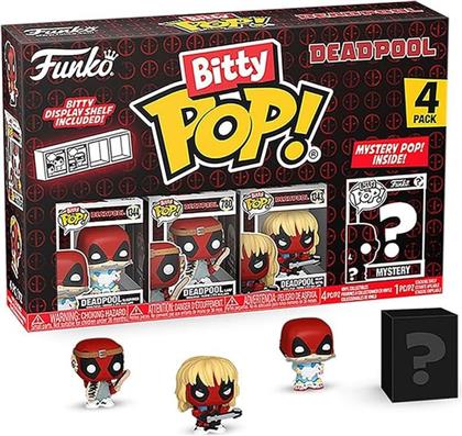 BITTY POP! MARVEL - DEADPOOL (SLEEPOVER)/DEADPOOL (LARP)/DEADPOOL (HEAVY METAL)/MYSTERY 4-PACK FUNKO