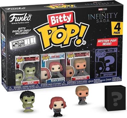 BITTY POP! MARVEL - HULK, BLACK WIDOW, HAWKEYE AND CHASE MYSTERY 4-PACK FUNKO