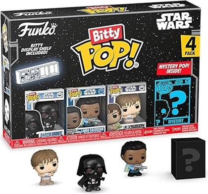 BITTY POP! STAR WARS - DARTH VADER/LANDO CALRISSIAN/LUKE SKYWALKER YODA/MYSTERY 4-PACK FUNKO