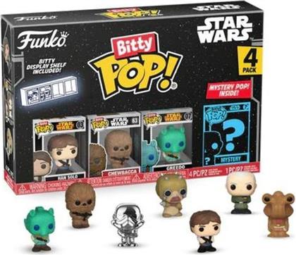 BITTY POP! - STAR WARS - HAN SOLO, CHEWBACCA, GREEDO AND CHASE MYSTERY 4-PACK FUNKO