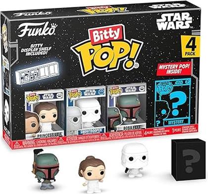 BITTY POP! STAR WARS - PRINCESS LEIA/SNOWTROOPER/BOBA FETT/MYSTERY 4-PACK FUNKO