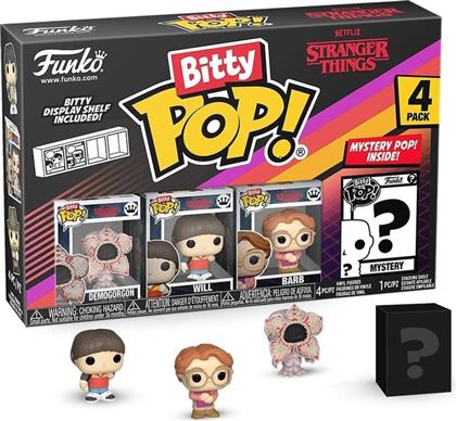 BITTY POP! STRANGER THINGS - DEMOGORGON, WILL, BARB AND A SURPRISE MYSTERY MINI FIGURE 4 PACK FUNKO