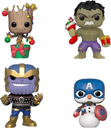 ΦΙΓΟΥΡΕΣ POP! MARVEL - HULK, GROOT, CAP SNOWMAN ΚΑΙ THANOS 4-PACKS (EXCLUSIVE) FUNKO