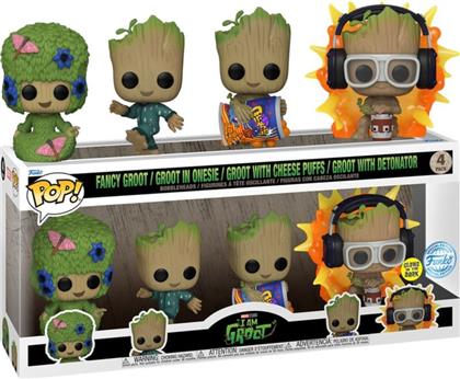 ΦΙΓΟΥΡΕΣ POP! MARVEL: I AM GROOT - FANCY GROOT, GROOT IN ONESIE, GROOT WITH CHEESE PUFFS, GROOT WITH DETONATOR (GITD) 4-PACK (EXCLUSIVE) FUNKO