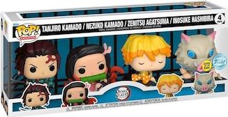 POP! ANIMATION - DEMON SLAYER - ZENITSU AGATSUMA, TANJIRO KAMADO, NEZUKO KAMADO INOSUKE HASHIBIRA #4-PACK FUNKO