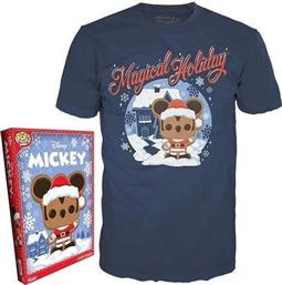 POP! BOXED TEE: DISNEY HOLIDAY - SANTA MICKEY - M FUNKO