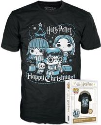POP! BOXED TEE: HARRY POTTER HOLIDAY - RON, HERMIONE, HARRY - S FUNKO
