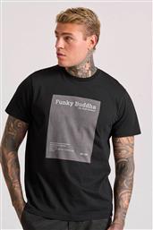 ΑΝΔΡΙΚΟ T-SHIRT ΜΕ GRAPHIC PRINT REGULAR FIT - FBM010-007-04 ΜΑΥΡΟ FUNKY BUDDHA