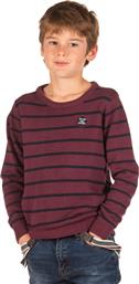 BOYS' CREW NECK PULLOVER FBB302-09219-BURGUNDY ΜΠΟΡΝΤΟ FUNKY BUDDHA