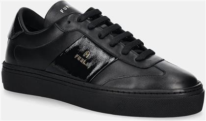 ΔΕΡΜΑΤΙΝΑ ΑΘΛΗΤΙΚΑ ΠΑΠΟΥΤΣΙΑ ENJOY LACE-UP SNEAKER ΧΡΩΜΑ: ΜΑΥΡΟ, YI79ENJ BX3711 O6000 FURLA