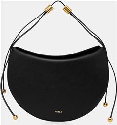 ΔΕΡΜΑΤΙΝΗ ΤΣΑΝΤΑ MOONSTONE M SHOULDER BAG ΧΡΩΜΑ: ΜΑΥΡΟ, WB01868 BX3104 O6000 FURLA