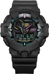 ΡΟΛΟΙ MULTI-FLUORESCENT ACCENTS GA-700MF-1AER ΜΑΥΡΟ G SHOCK από το MODIVO