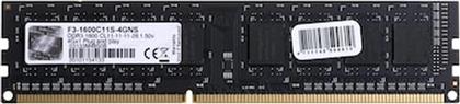 ΜΝΗΜΗ RAM F3-1600C11S-4GNS DDR3 4GB 1600MHZ ΓΙΑ DESKTOP GSKILL