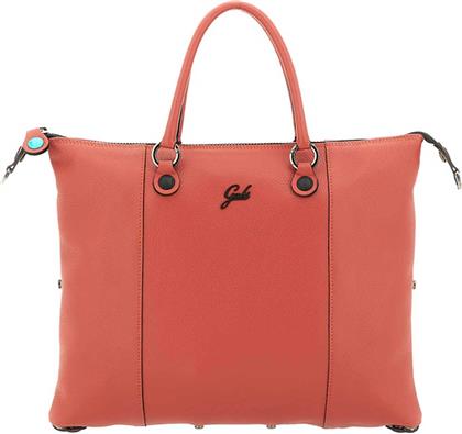 ΓΥΝΑΙΚΕΙΑ ΔΕΡΜΑΤΙΝΗ ΠΟΛΥΜΟΡΦΙΚΗ ΤΣΑΝΤΑ SHOPPER ΜΟΝΟΧΡΩΜΗ ΜΕ ΜΕΤΑΛΛΙΚΟ ΛΟΓΟΤΥΠΟ ''G3 PLUS SIZE M'' - G000033T2X2428 ΚΟΡΑΛΙ GABS