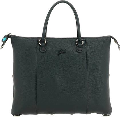 ΓΥΝΑΙΚΕΙΑ ΔΕΡΜΑΤΙΝΗ ΠΟΛΥΜΟΡΦΙΚΗ ΤΣΑΝΤΑ SHOPPER ΜΟΝΟΧΡΩΜΗ ΜΕ ΜΕΤΑΛΛΙΚΟ ΛΟΓΟΤΥΠΟ ''G3 PLUS SIZE M'' - G000033T2X2428 ΠΡΑΣΙΝΟ ΣΚΟΥΡΟ GABS