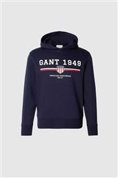 ΑΝΔΡΙΚΗ ΜΠΛΟΥΖΑ ΦΟΥΤΕΡ ΜΕ ΚΟΥΚΟΥΛΑ ΚΑΙ GRAPHIC LOGO REGULAR FIT - 2067042 ΜΠΛΕ ΣΚΟΥΡΟ GANT