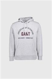 ΑΝΔΡΙΚΗ ΜΠΛΟΥΖΑ ΦΟΥΤΕΡ ΜΕ ΚΟΥΚΟΥΛΑ ΚΑΙ GRAPHIC LOGO REGULAR FIT - 2067090 ΓΚΡΙ GANT