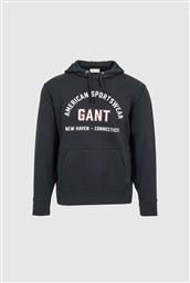 ΑΝΔΡΙΚΗ ΜΠΛΟΥΖΑ ΦΟΥΤΕΡ ΜΕ ΚΟΥΚΟΥΛΑ ΚΑΙ GRAPHIC LOGO REGULAR FIT - 2067090 ΜΑΥΡΟ GANT