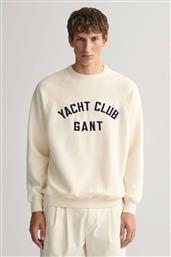 ΑΝΔΡΙΚΗ ΜΠΛΟΥΖΑ ΦΟΥΤΕΡ ΜΕ ΛΟΓΟΤΥΠΟ ΚΑΙ LETTERING ''YACHT CLUB CREW'' - 2006057 ΚΡΕΜ GANT