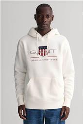 ΑΝΔΡΙΚΗ ΜΠΛΟΥΖΑ ΦΟΥΤΕΡ ΜΟΝΟΧΡΩΜΗ ΜΕ ΚΕΝΤΗΜΕΝΟ ΛΟΓΟΤΥΠΟ ΚΑΙ ΚΟΥΚΟΥΛΑ - 2047082 ΛΕΥΚΟ GANT