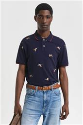 ΑΝΔΡΙΚΗ ΜΠΛΟΥΖΑ ΠΟΛΟ ΜΕ ΚΕΝΤΗΤΑ ΣΧΕΔΙΑ REGULAR FIT - 2014068 ΜΠΛΕ ΣΚΟΥΡΟ GANT